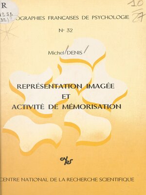 cover image of Représentation imagée et activité de mémorisation